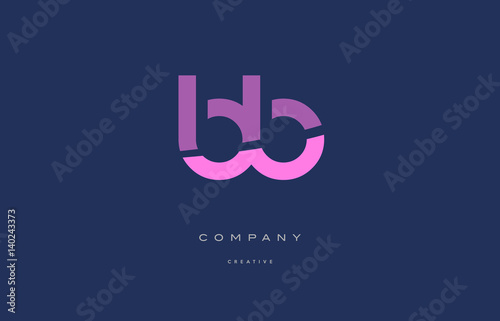 bb b b pink blue alphabet letter logo icon