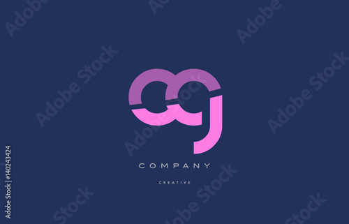 cg c g pink blue alphabet letter logo icon