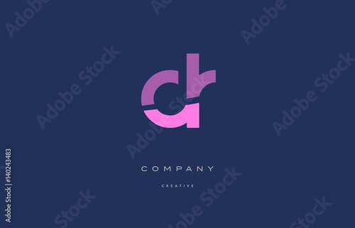 dr d r pink blue alphabet letter logo icon
