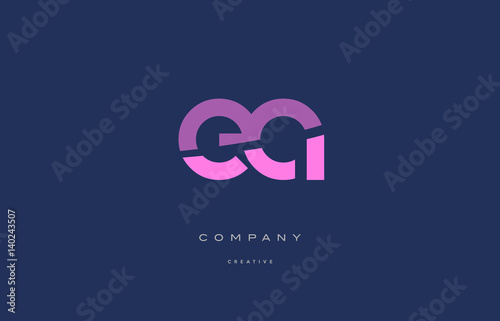 ea e a pink blue alphabet letter logo icon