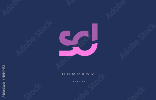 sd s d pink blue alphabet letter logo icon