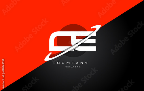 ce c e red black technology alphabet company letter logo icon