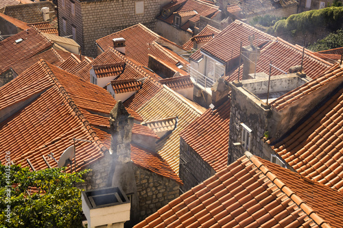 Rooftops of Old Town Dubrovnik view from City Walls