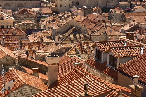 Rooftops of Old Town Dubrovnik view from City Walls