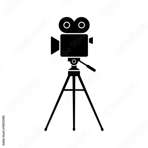 Movie camera vector icon, isolated object on white background