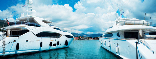 Beautiful, luxury yachts. Traveling, yachting, sailing concept.