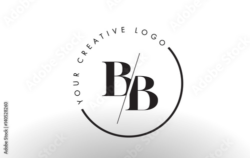 BB Serif Letter Logo Design with Creative Intersected Cut.