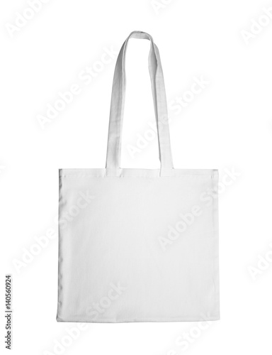 Fabric bag on white background