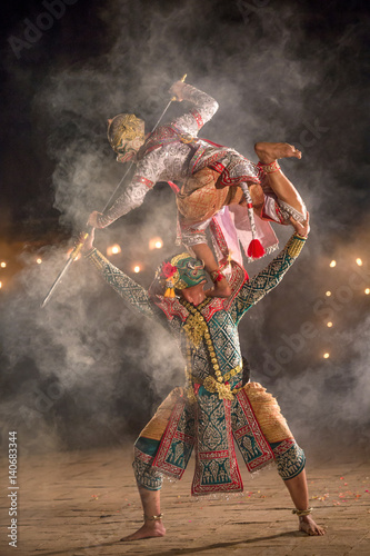 Khon thai performing art of ramayana story dancing the best of Thailand Hanuman and thos sa kon