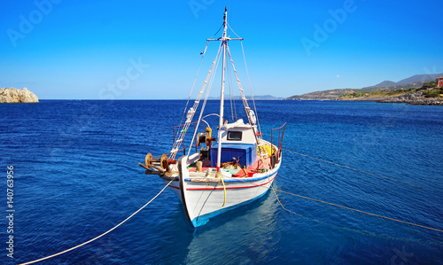 Yachts in the bay island of Zakynthos. Greece.