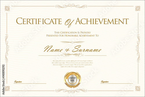 Certificate of achievement or diploma template