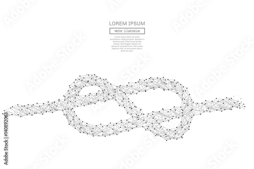 Abstract mash line and point knot on background with an inscription. Starry sky or space, consisting of stars and the universe. Vector business illustration