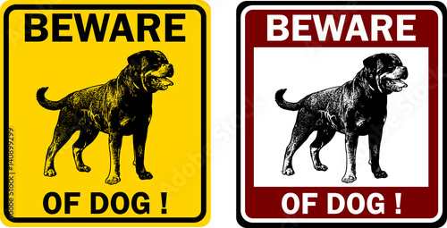 beware of dog sign - vector