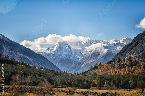 Bright mountain landscapes of the Caucasus