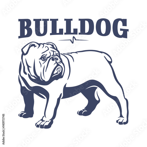 British bulldog mascot emblem illustration