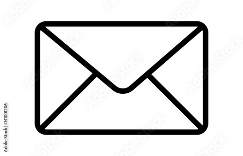 Message envelope or letter envelope thin line art vector icon for apps and websites