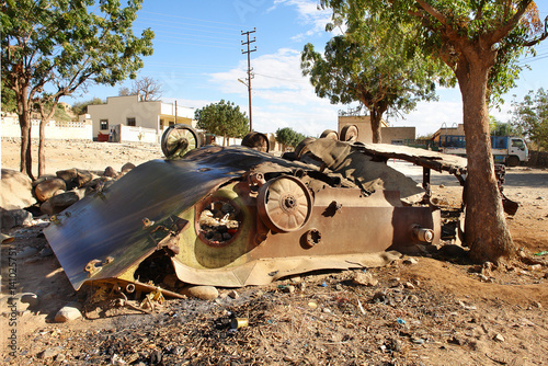 Ethiopian armour of the Russian production destroyed by Eritrean guerrillas during the war of independence 