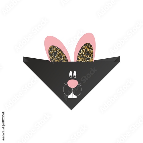 Happy Easter Vector greeting card elegant bunny