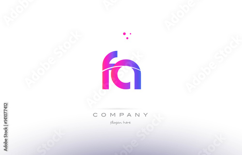 fa f a pink modern creative alphabet letter logo icon template