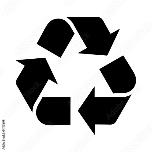 Schwarzes einfaches Symbol - Recycling
