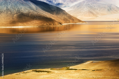 Mountains,Pangong tso (Lake),Leh,Ladakh,Jammu and Kashmir,India