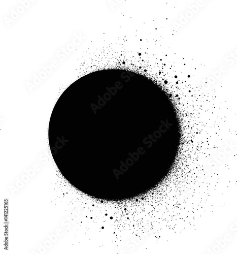 graffiti circle spray paint template in black over white