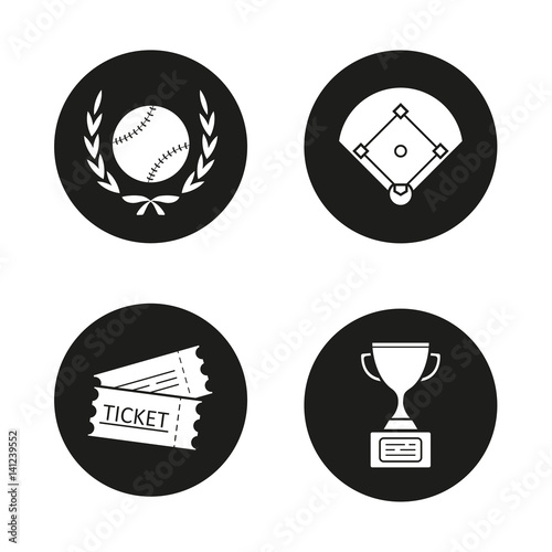 Baseball championship icons set