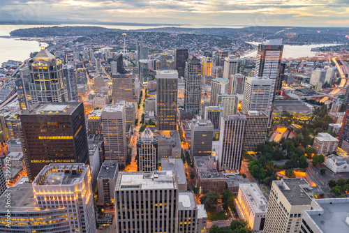 Downtown Seattle Skyline at Dusk