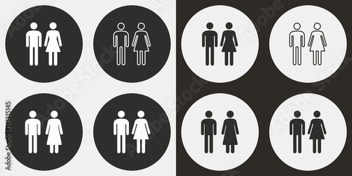 Man and Woman icon set.