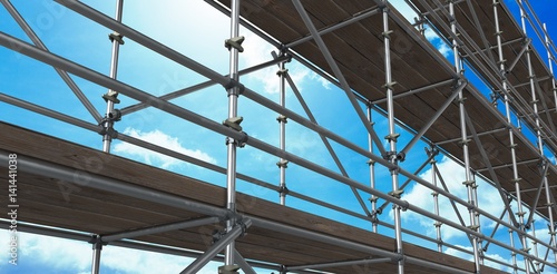 Composite image of 3d image of construction scaffolding