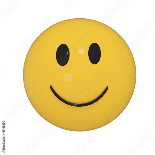 yellow smileys on isolated white in 3D rendering