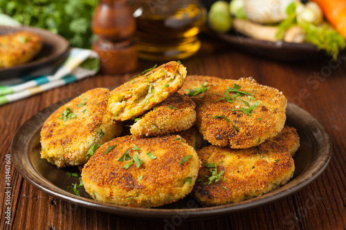 Delicious vegetarian cutlets.