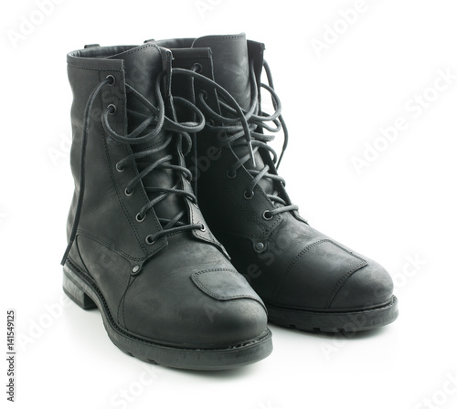 Motorcycle leather boots.