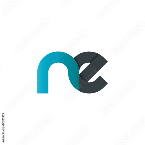 Initial Letter NE Rounded Lowercase Logo