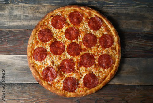 Classical pepperoni pizza