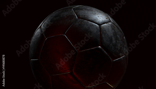 Silver soccer ball on various material and background, 3d rendering