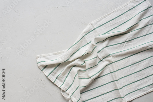 Grey Table Striped Crumpled Napkin Top View