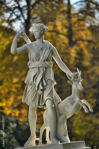 A statue of the mythological huntress Diana.