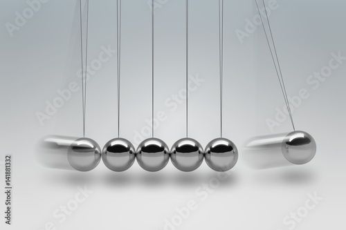 3D rendered illustration of Newton cradle.