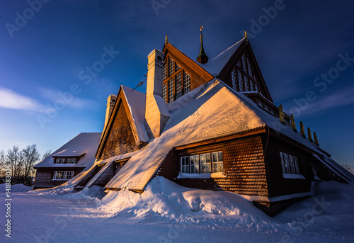 Lapland, Sweden - January 29, 2014: The Church of Kiruna, Sweden