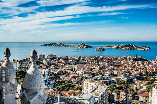 beautiful panoramic view of the city of Marseille, France