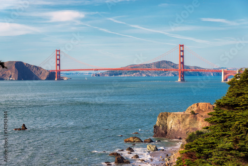 California coast and Golden Gate Bridge, San Francisco.