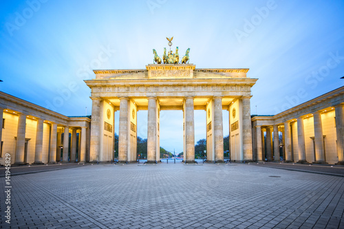 Brandenburg Gate at night in Berlin city, Germany