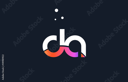 da d a pink purple white blue alphabet letter logo icon template