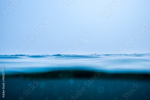 Blue wave surface on sea