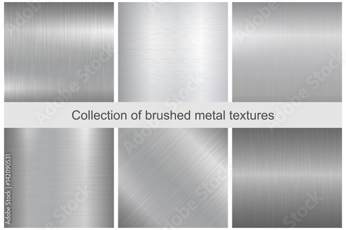 Collection of polished metal textures.