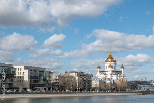 Citscape to Moskva river and Cathedral of Christ the Saviour