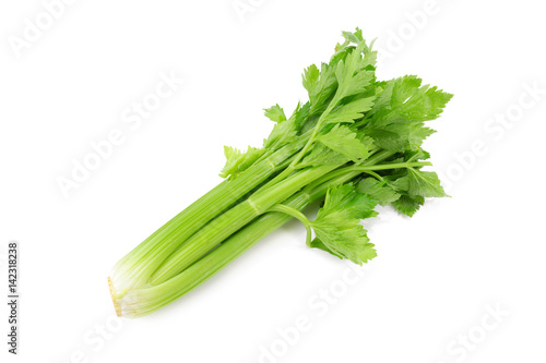 fresh celery isolated on a white background.