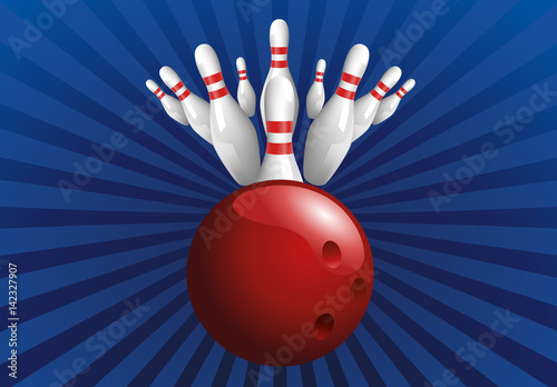 bowling - quilles - fond - concept - réussite - succès