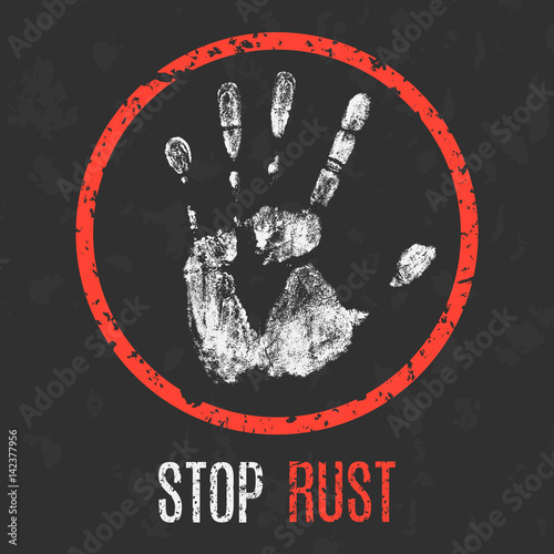 Vector illustration. Stop rust.